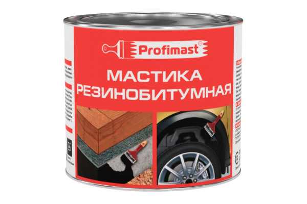 Мастика резинобитумная PROFIMAST  2л/1,8кг/металл  (6)