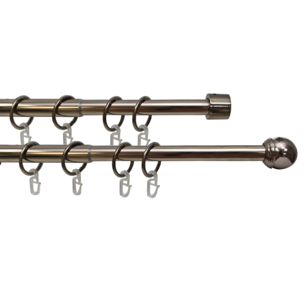 Телескоп.двухряд.карниз, Наконечник Классика, Коньяк, 16/19мм ,160-320см,