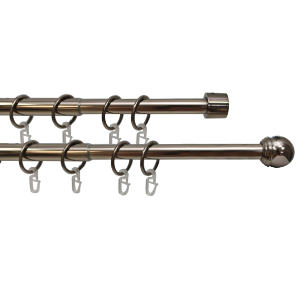 Телескоп.двухряд.карниз, Наконечник Классика, Коньяк, 16/19мм ,160-320см,