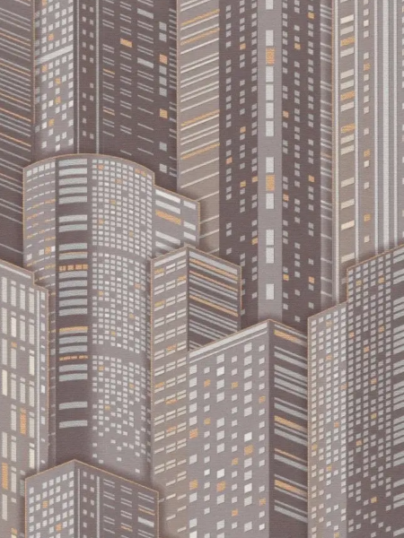 Сити 6332-9 обои дупл. с золотоми и  перл.(графит) /12  МОСКВА