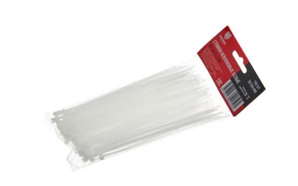 Стяжки нейлоновые белые 3х150мм "HEADROCK" (100)