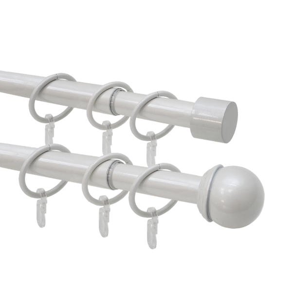 Телескоп.двухряд.карниз, Наконечник Классика, Жемчуг, 16/19мм ,160-320см,
