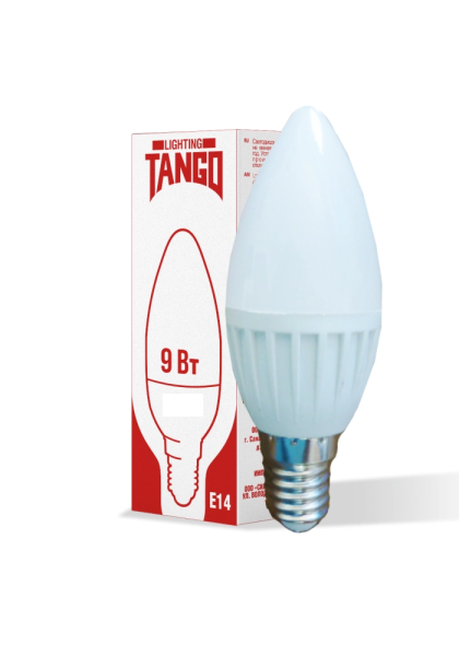 Лампа светодиодная TANGO свеча 9W E14 6500K 220V (TANGO LED C37-9W-E14-WW)