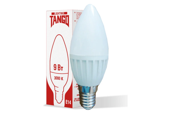 Лампа светодиодная TANGO свеча 9W E14 3000K 220V (TANGO LED C37-9W-E14-N)