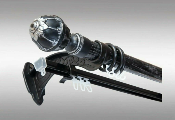 Карниз "Венеция/Валанс" с закрытым кронштейном 2,0м Черное серебро МК ССС