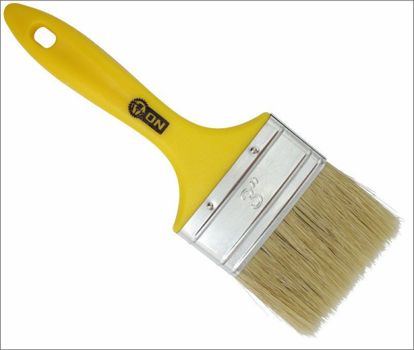 ON Кисть малярная плоская пласт. ручка нат.щетина "Мастер" 4" - 100мм  (6)