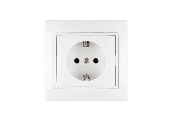 Розетка 1-я с/з белый СП TANGO 16А, 250В
