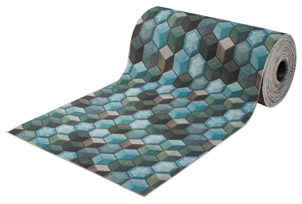 Коврик-дорожка SHAHINTEX DIGITAL PRINT (16) "Куб" 80 х 1000  сине-зеленый