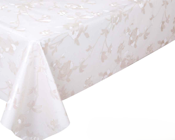 Клеенка ПВХ на тканевой основе Dekorelle Aurora 087 белый, разм. 1,4х20м