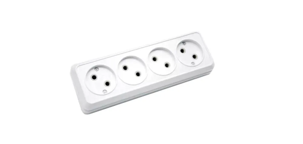 Розетка 4-я б/з белый ОП 16А, 250В, TANGO