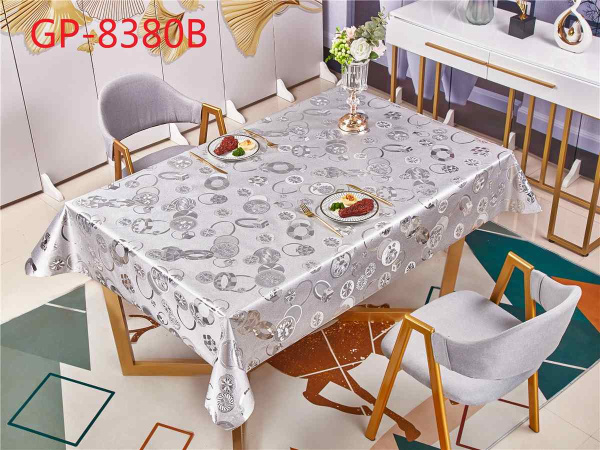 GР-8380B клеенка металлик на ткани серебро 0,35мм*1.37м*20м