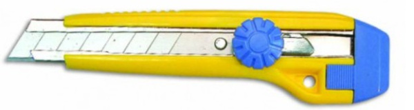 Нож 18мм, пластик. корпус, с металлич. ведомой, винт для фиксации (12)