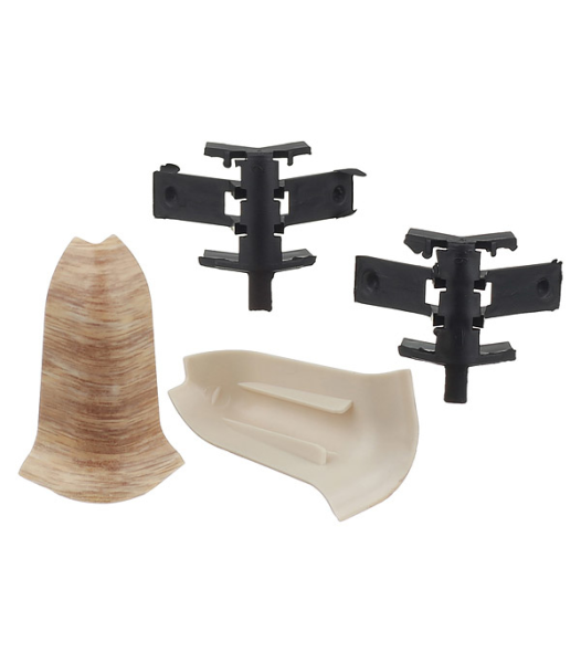 Угол наружный с держателем к плинтусу "WIMAR" 58мм Дуб пальмира (уп. 2шт)