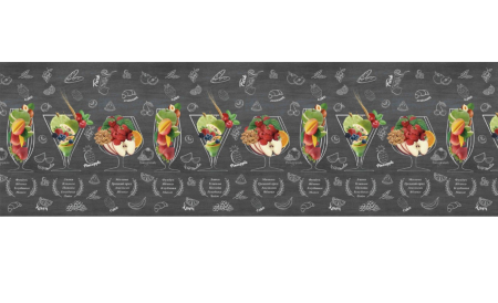 Фартук "Коктейль" ABS-пластик (термоперевод) 3000*600*1,5мм КомфортПласт