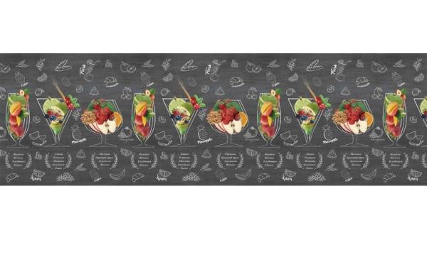 Фартук "Коктейль" ABS-пластик (термоперевод) 3000*600*1,5мм КомфортПласт