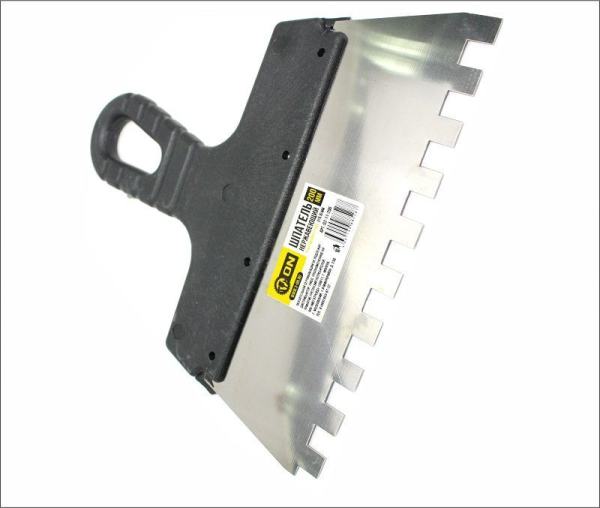 ON Шпатель нержавеющий пластиковая ручка 200мм зуб 10мм