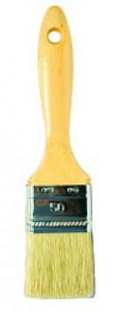 Кисть плоская натур. светлая щетина, лак. ручка топс 80% - "Люкс"