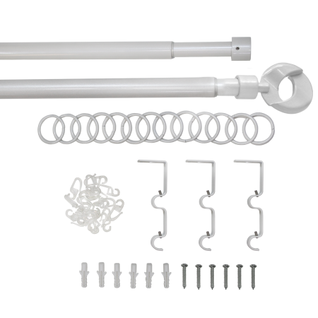 Телескоп.двухряд.карниз, Наконечник Кольцо, Жемчуг, 16/19мм ,160-320см,