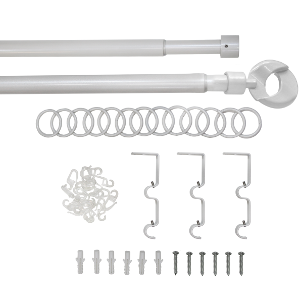 Телескоп.двухряд.карниз, Наконечник Кольцо, Жемчуг, 16/19мм ,160-320см,