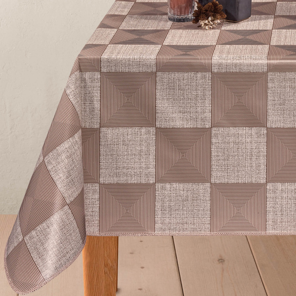 242В Клеенка DEKORAMA клетка бежевая 1.4*20м