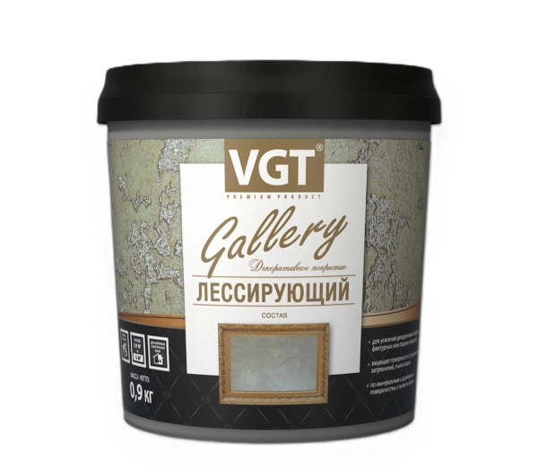 Состав лессирующий "Gallery" полупрозрачный бесцветный ВГТ, 0,9кг (6шт)