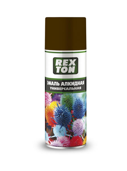 Эмаль универсальная коричневая REXTON аэрозоль 520мл (12) (RT-100.60)