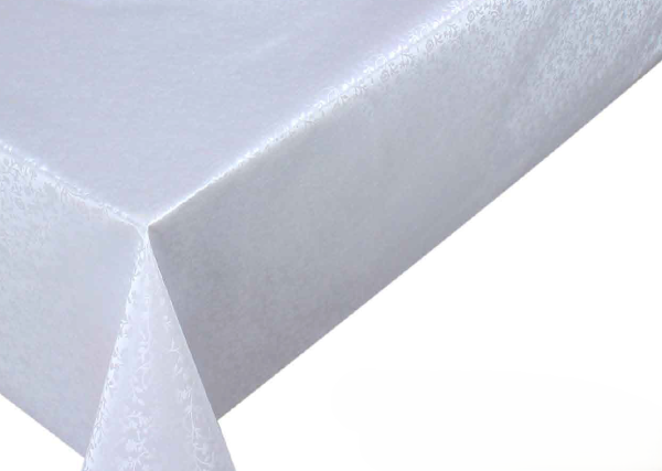 Клеенка ПВХ на тканевой основе Dekorelle Aurora 088 белый, разм. 1,4х20м