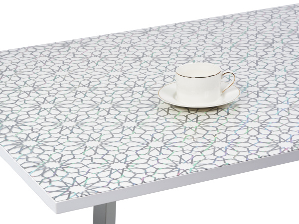 Клеенка силиконовая Dekorelle 197-S (серебро/прозрачный фон) 0,8*20м