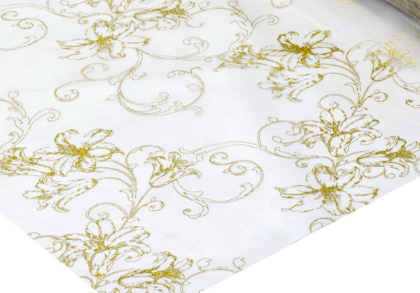 Клеенка силиконовая Dekorelle 180-G (золото прозр фон) 1,0*20м