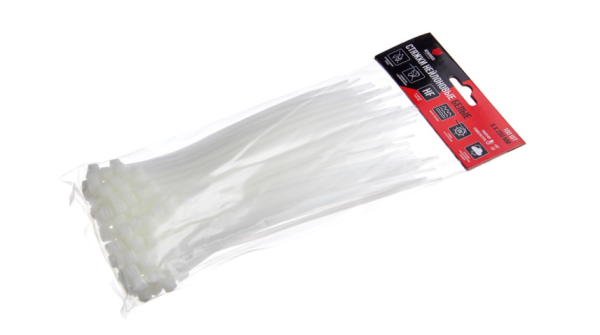 Стяжки нейлоновые белые 5х200мм "HEADROCK" (100)