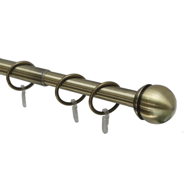 Телескоп.однорядн.карниз, Наконечник Классика, Золото антик, 16/19мм ,160-320см,