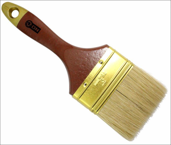 ON Кисть малярная плоская дер.ручка, нат.щетина 1 "Профи" - 25мм  (12)