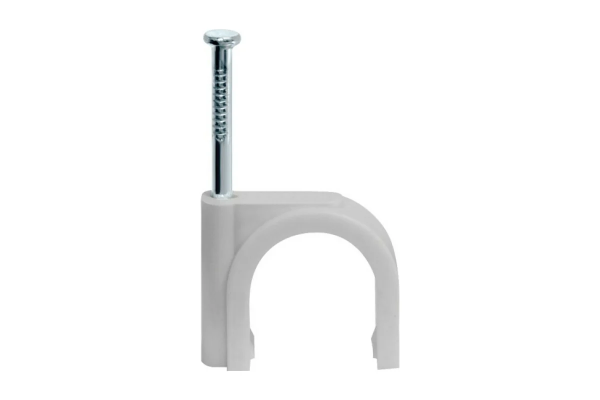 Скоба 8мм круглая пластиковая (уп. 50шт) VKL electric (1/430)