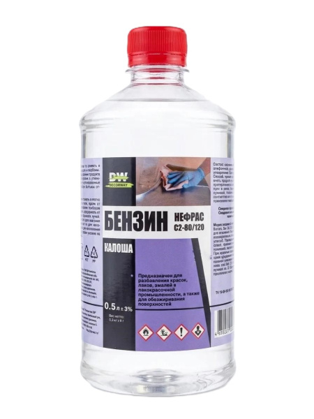 Бензин Калоша (нефрас С2-80/120) "DECORWAY" 0,5л (25)