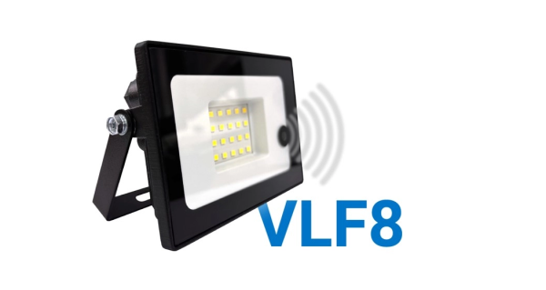 Прожектор LED с датчиком движ.20W VLF8-D-20-6500-B  6500К 2400Лм 220V IP65  угол-120гр черный (122*9