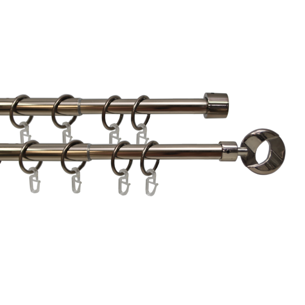 Телескоп.двухряд.карниз, Наконечник Кольцо, Коньяк, 16/19мм ,160-320см,