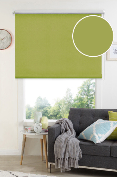 Мини Ролета  Светонепроницаемоя  цвет оливковый 160*170  СНЯТЫ С ПРОИЗВОДСТВА