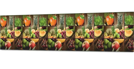 Фартук "Тропический коктейль" ABS-пластик (термоперевод) 3000*600*1,5мм КомфортПласт