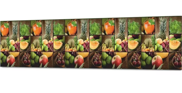 Фартук "Тропический коктейль" ABS-пластик (термоперевод) 3000*600*1,5мм КомфортПласт